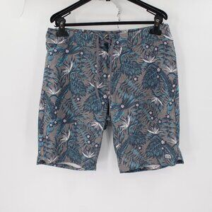 Travis mathew board shorts Men's 34 10" floral pockets casual lace front surf